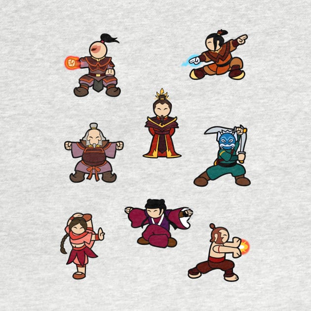 ATLA Mini Stickers: Fire Nation by Cedarseed